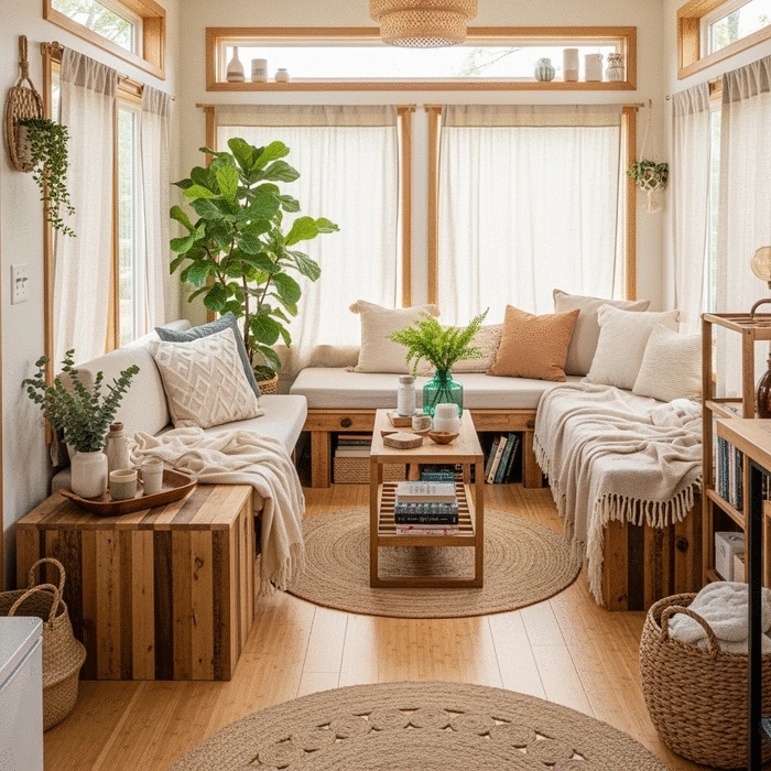 sustainable materials for tiny home interior design